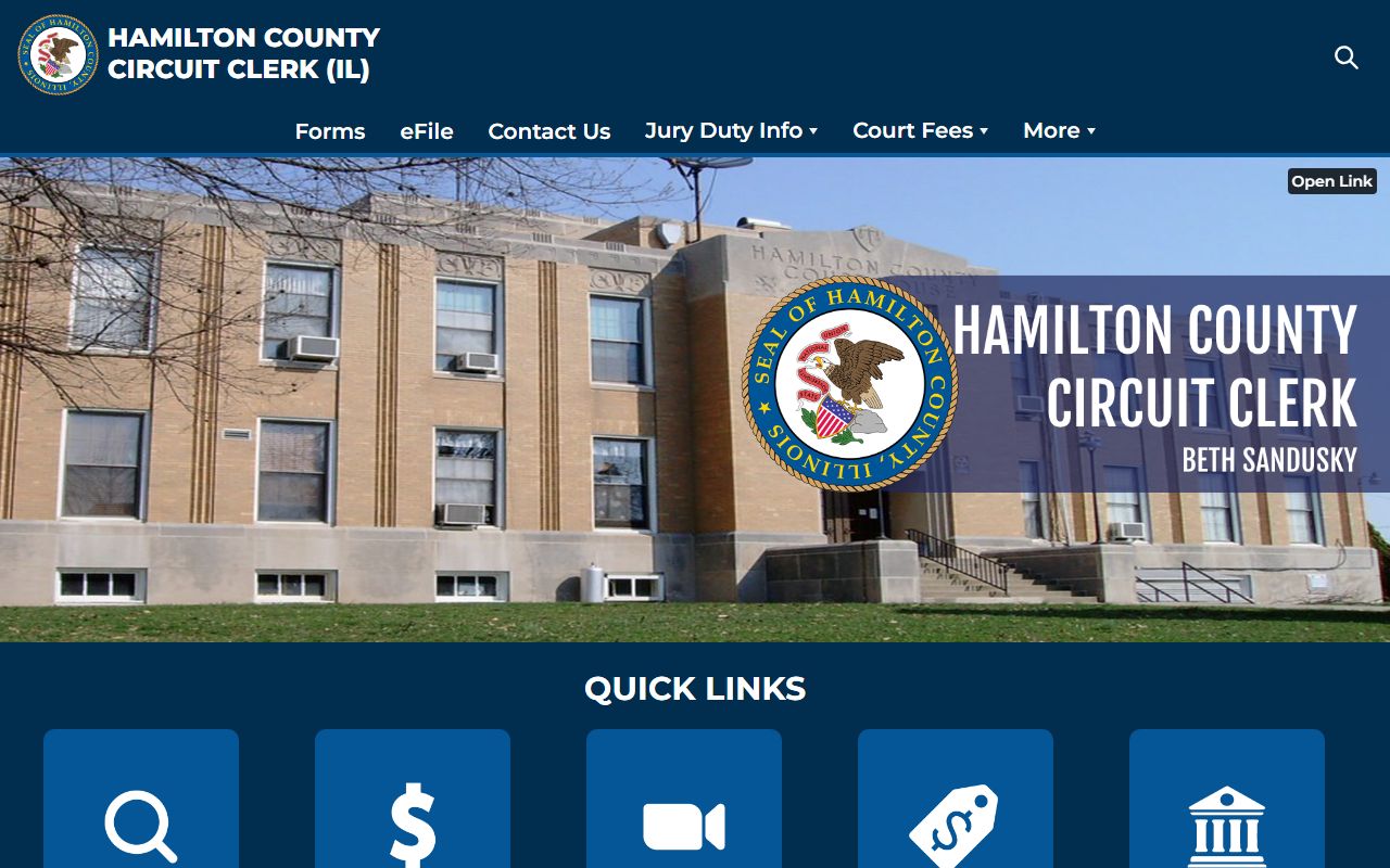 Hamilton County court records after arrest Circuit Clerk search page